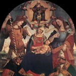 La Trinità, la Vergine, Arcangeli (SS. Michele e Gabriele) e due Santi (SS. Agostino ed Atanasio) La Trinità, la Vergine, Arcangeli (SS. Michele e Gabriele) e due Santi (SS. Agostino ed Atanasio)