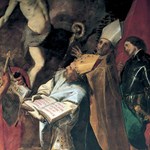 Il Cristo Risorto con Santi Pietro, Ambrogio, Agostino, Vittore e una monaca Il Cristo Risorto con Santi Pietro, Ambrogio, Agostino, Vittore e una monaca