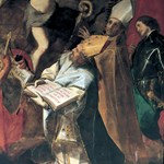 Il Cristo Risorto con Santi Pietro, Ambrogio, Agostino, Vittore e una monaca